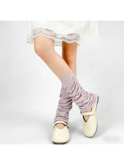 Cozyra - Solid Color Ruched Leg Warmers