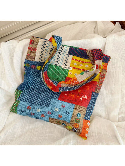 Cosbai - Floral Print Everyday Tote Bag