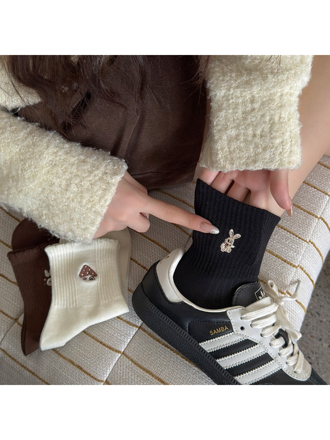 Rufia - Casual Cute Cozy Crew Socks