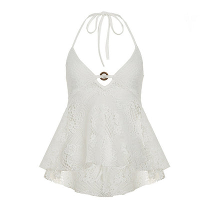 Vesty - Boho White Lace Halter Top - Sexy & Charm