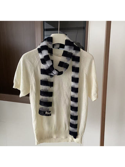 Scarvii - Soft Stripe Knit Long Scarf