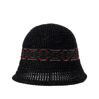 Back view of Haila open weave summer hat showing the hat’s shape