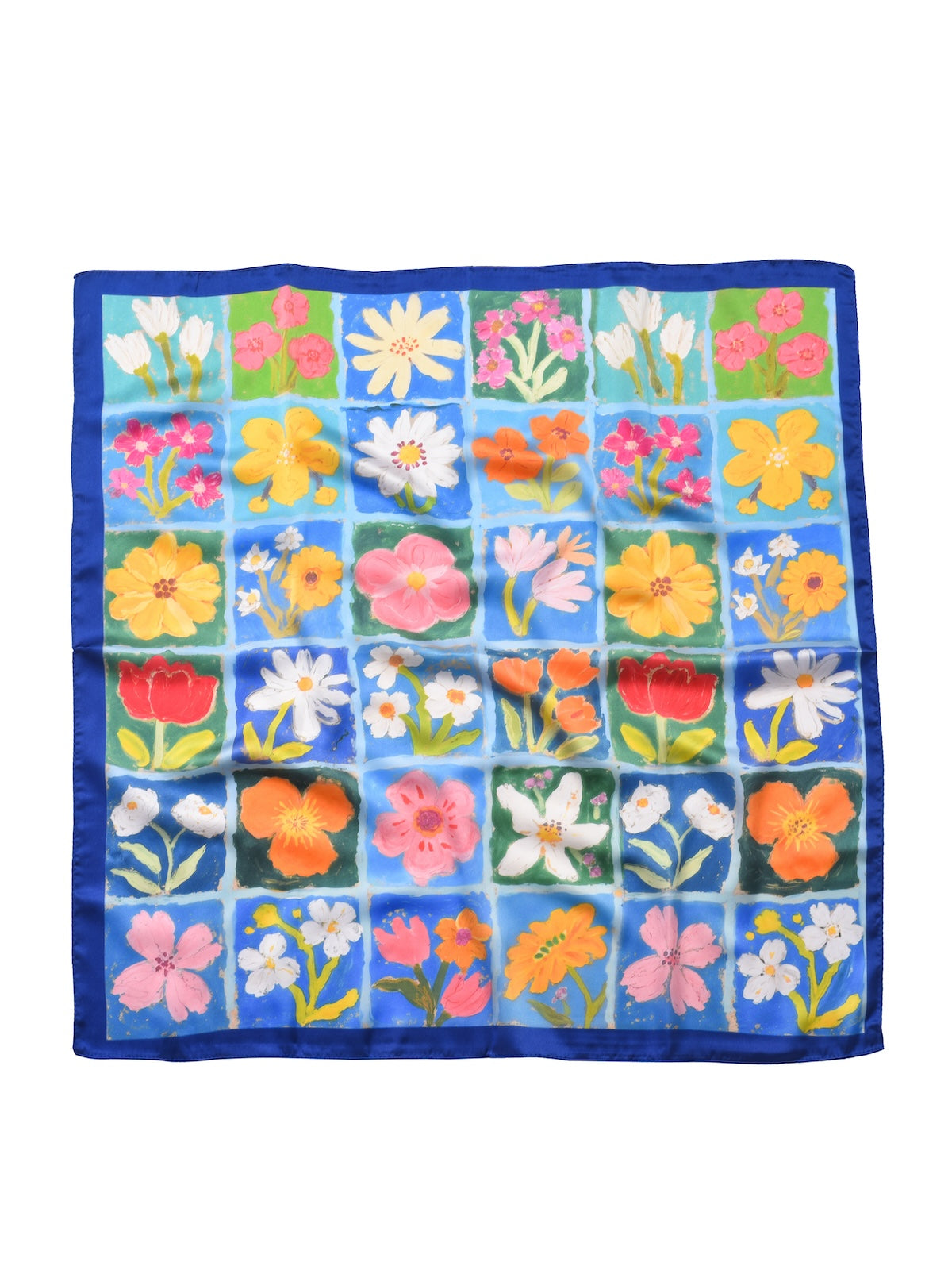 Scarvii - Romantic Floral Panel Border Print Scarf