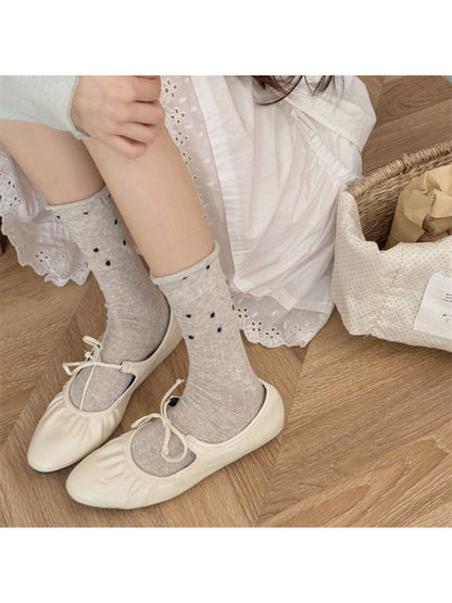 Rufia - Dotted Rib Knit Crew Socks
