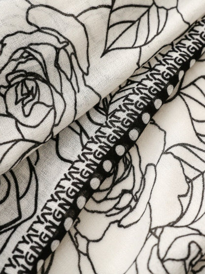 Scarvii - Vintage Dot & Floral Print Scarf - Elegant & Chic