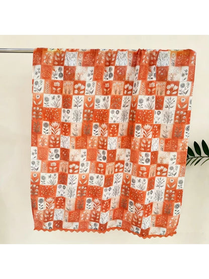 Scarvii - Summer Orange Floral Lace Wrap Scarf