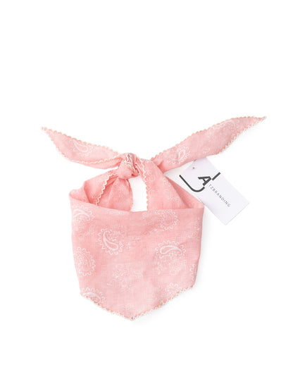Scarvii - Paisley Print Triangle Scarf with Lace Edge