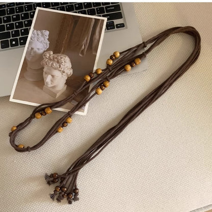 Beco Braided Belt showing tassel detail