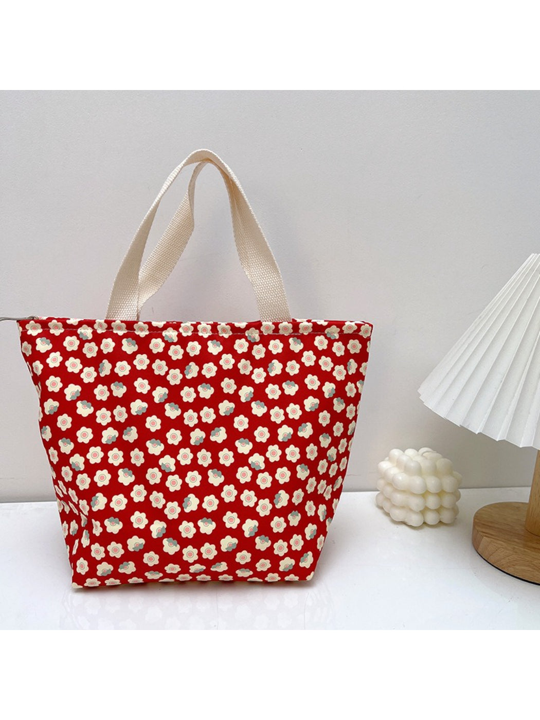 Cosbai cute animal print lunch tote bag displayed on white surface