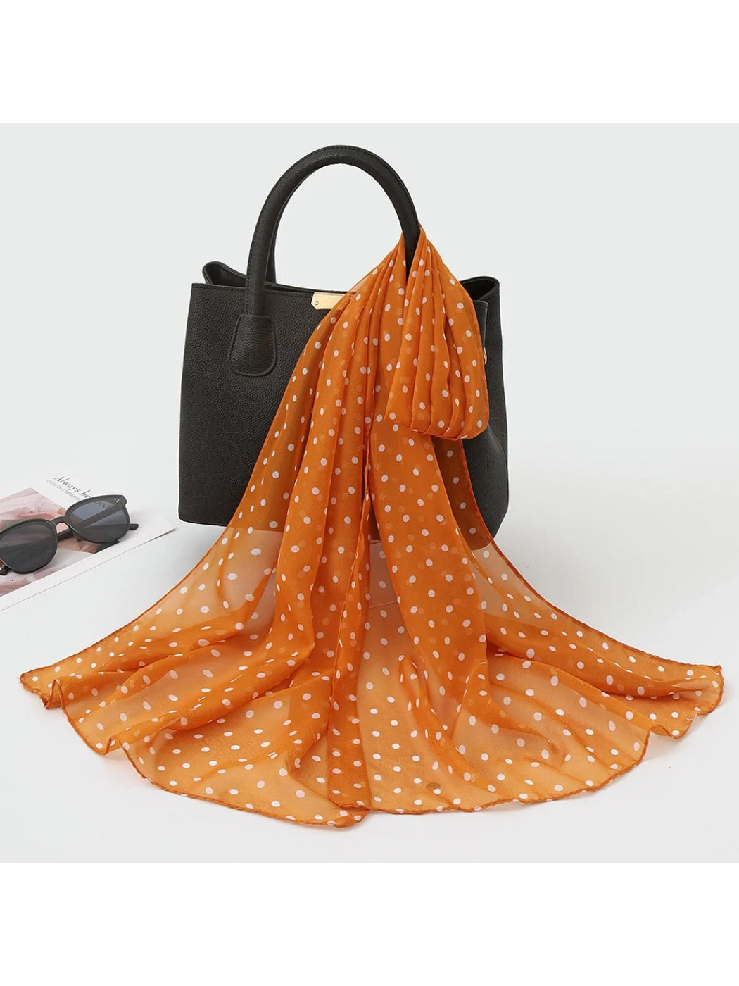 Scarvii - Mini Polka Dot Lightweight Long Scarf