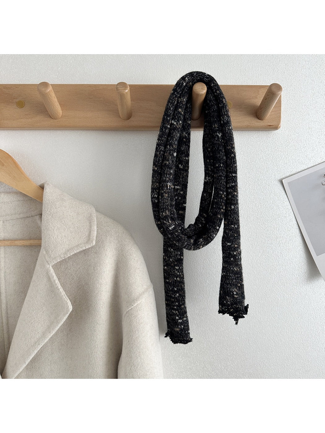 Scarvii - Winter Long Narrow Scarf with Starry Print