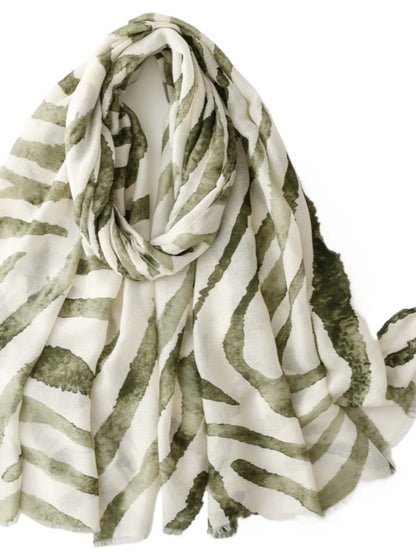 Scarvii - Soft Airy Oversized Zebra Stripe Lightweight Scarf