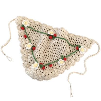 Scarvii - Boho Chic Floral Lace Crochet Triangle Scarf
