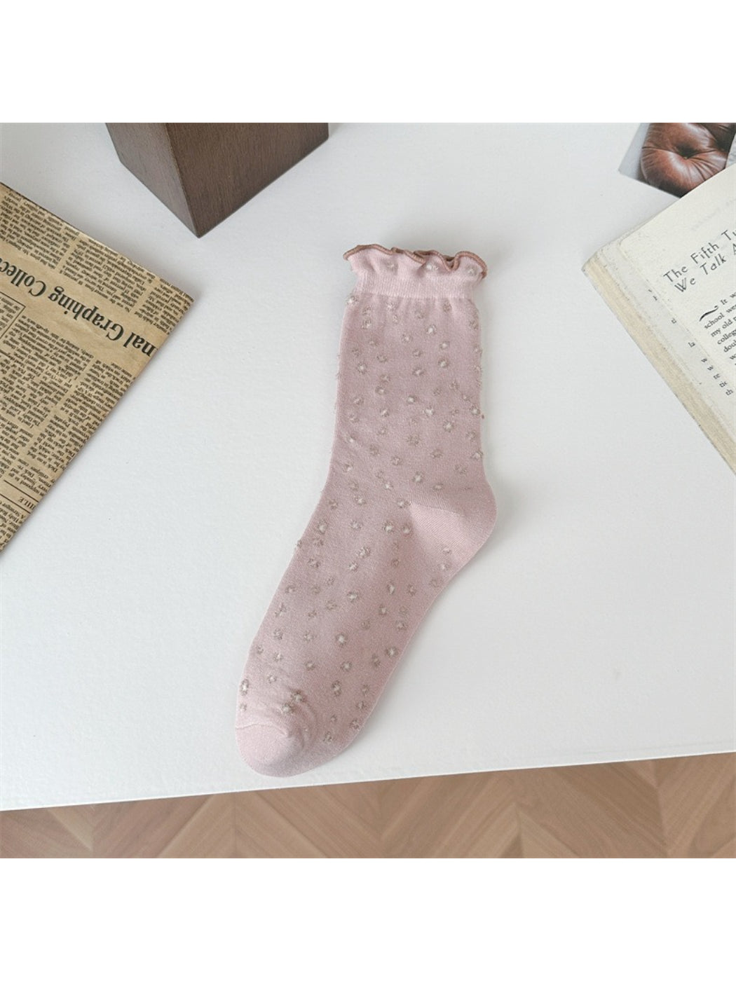 Rufia - Cozy Mini Heart Ruffle Crew Socks
