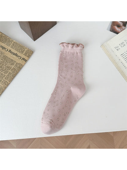 Rufia - Cozy Mini Heart Ruffle Crew Socks