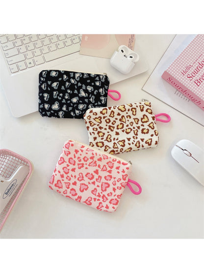 Cosbai - Coin Purse with Leopard & Cats Patterns