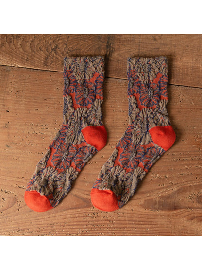 Rufia Textured Bloom Pattern Crew Socks product image 6