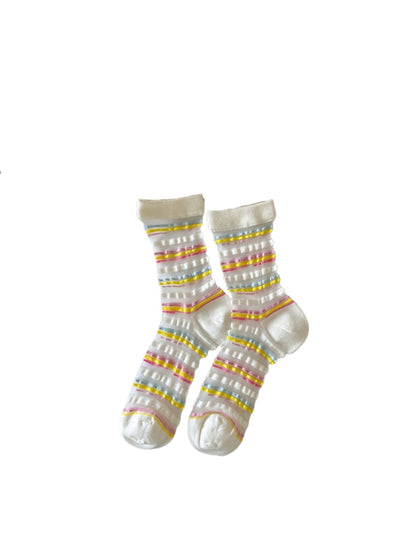 Rufia - Colorful Mesh Crew Socks - Breezy & Fun