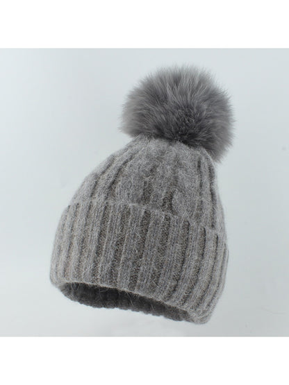 Haila - High Crown Brimless Ribbed Knit Beanie