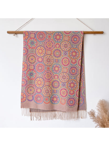 Scarvii – Circle Pattern Fringe Scarf & Wrap