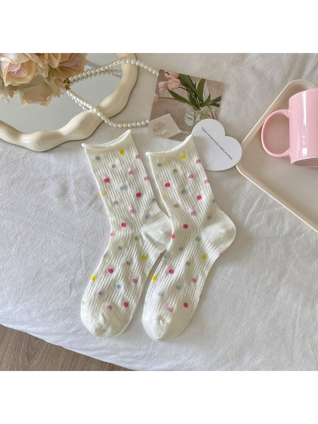 Rufia - Pastel Texture Mix Crew Socks