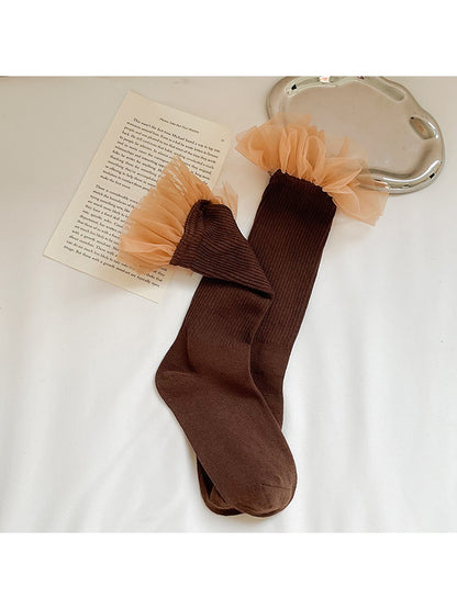 Rufia - Sweet Ruffle Trim Casual Crew Socks