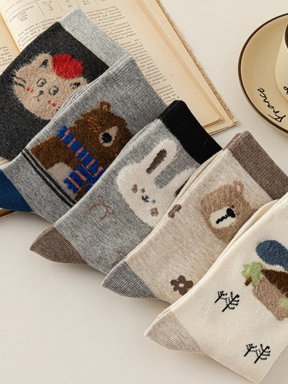 Rufia - Cute Winter Socks with Cartoon Animal Patterns