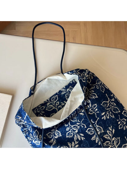 Cosbai - Ethnic Print Vertical Tote Bag