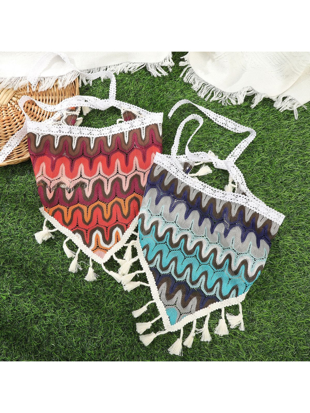 Scarvii Boho Crochet Lace Trim Hair Scarf
