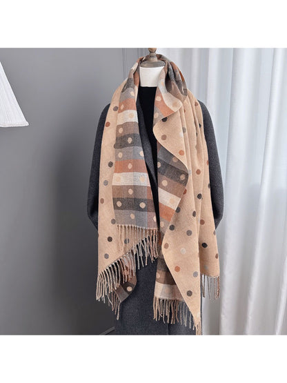 Scarvii - Reversible Soft Check Polka Scarf