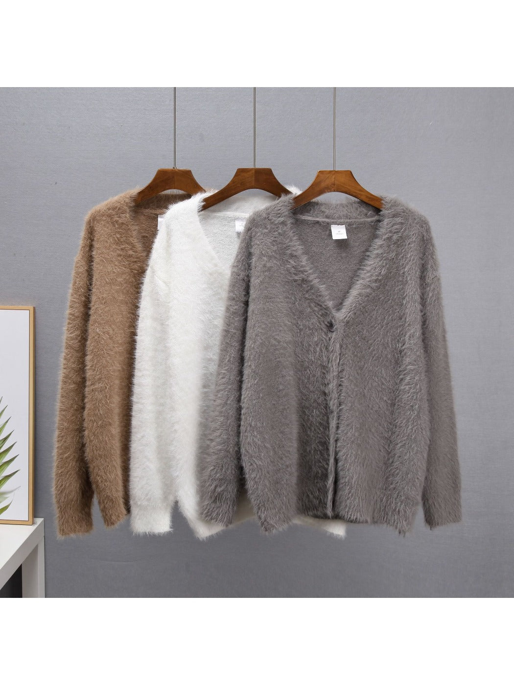 Crosa - Women's V-Neck Knit Cardigan Sweater Open Front Coat