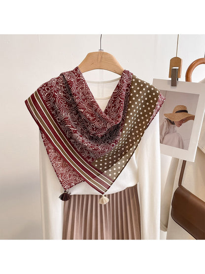 Scarvii - Retro Mixed Paisley Print Square Scarf