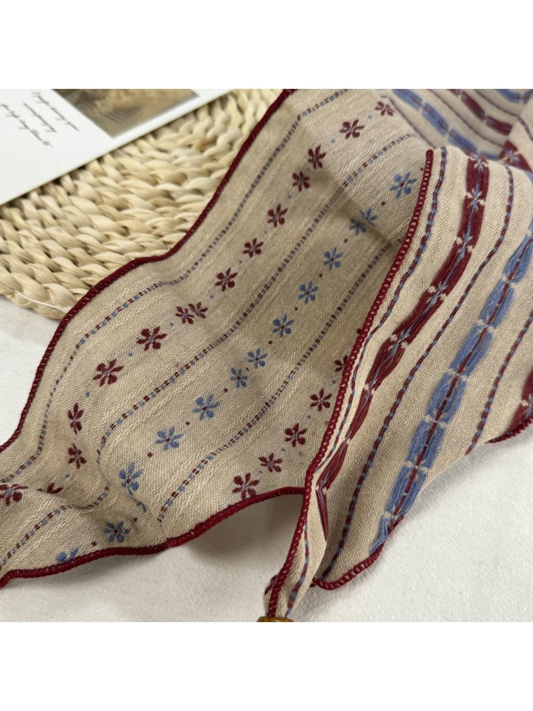 Scarvii - Beaded Tassel Accent Triangle Bandana