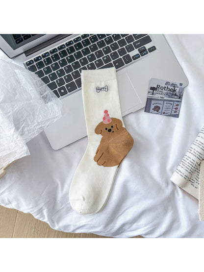 Rufia - Playful Animal Design Crew Socks