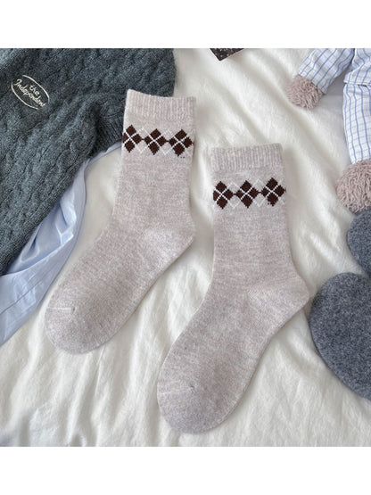 Rufia - Argyle Knit Crew Socks