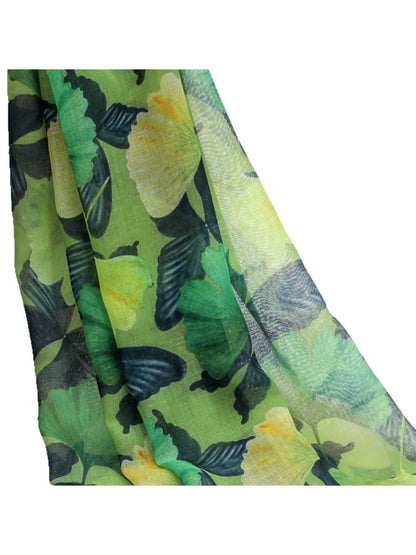 Scarvii - Maple Leaf & Butterfly Print Scarf