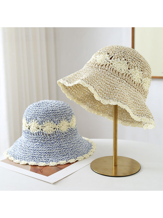 Haila Women s Floral Openwork Wide Brim Summer Hat product image