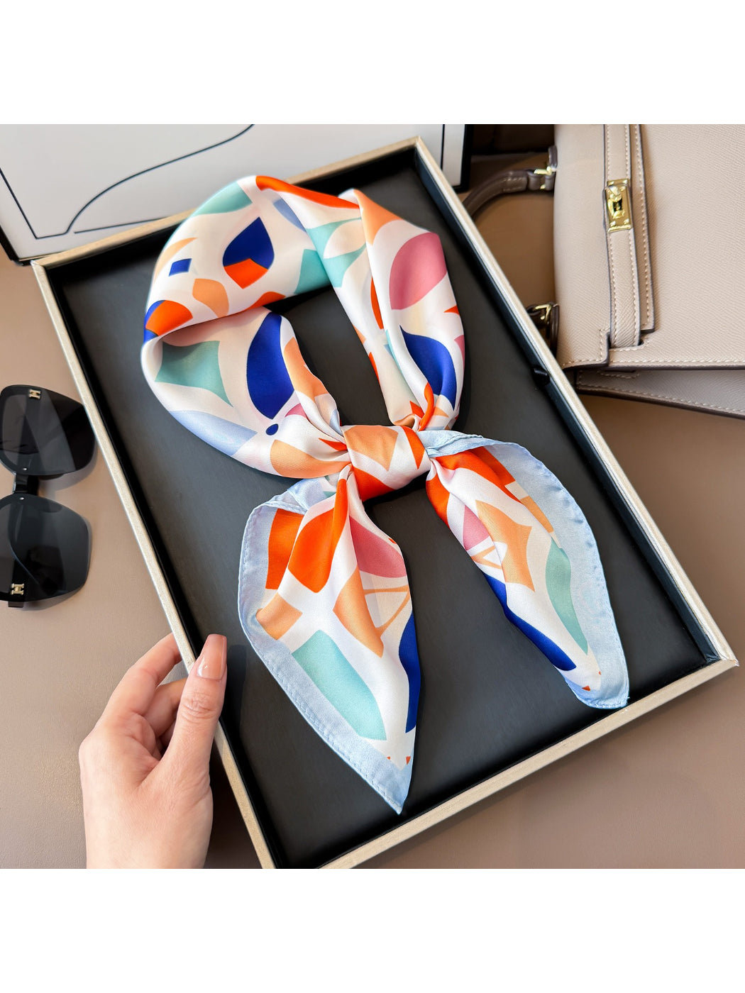 Scarvii Colorful Geometric Square Scarf
