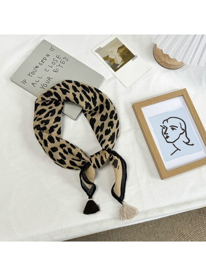 Scarvii - Edgy Printed Tassel Trim Square Scarf