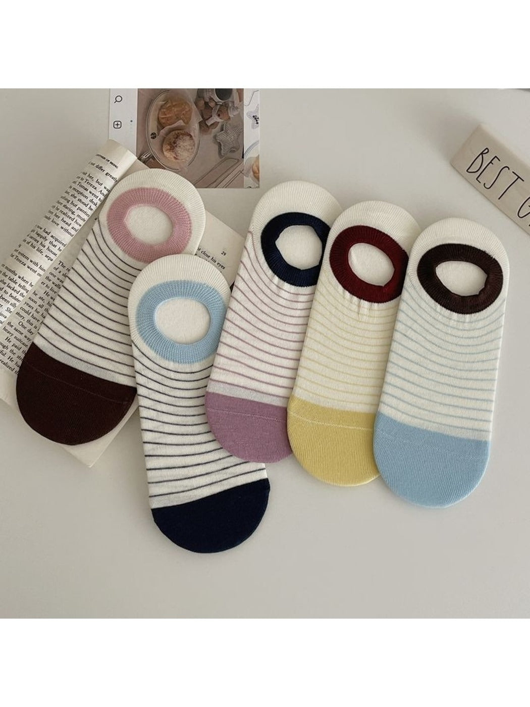 Rufia - Striped Low Cut Women's No Show Socks
