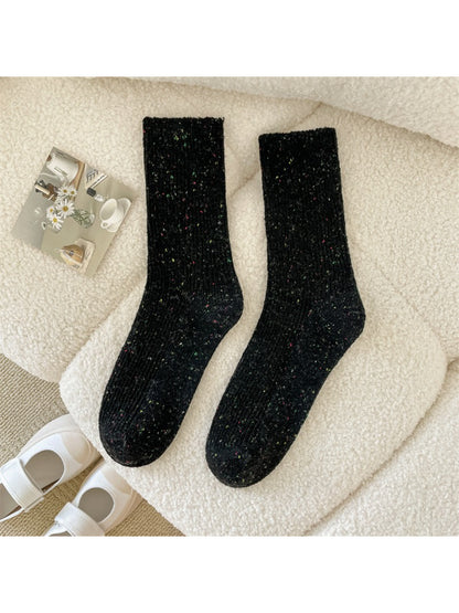 Rufia - Speckled Rib Knit Crew Socks
