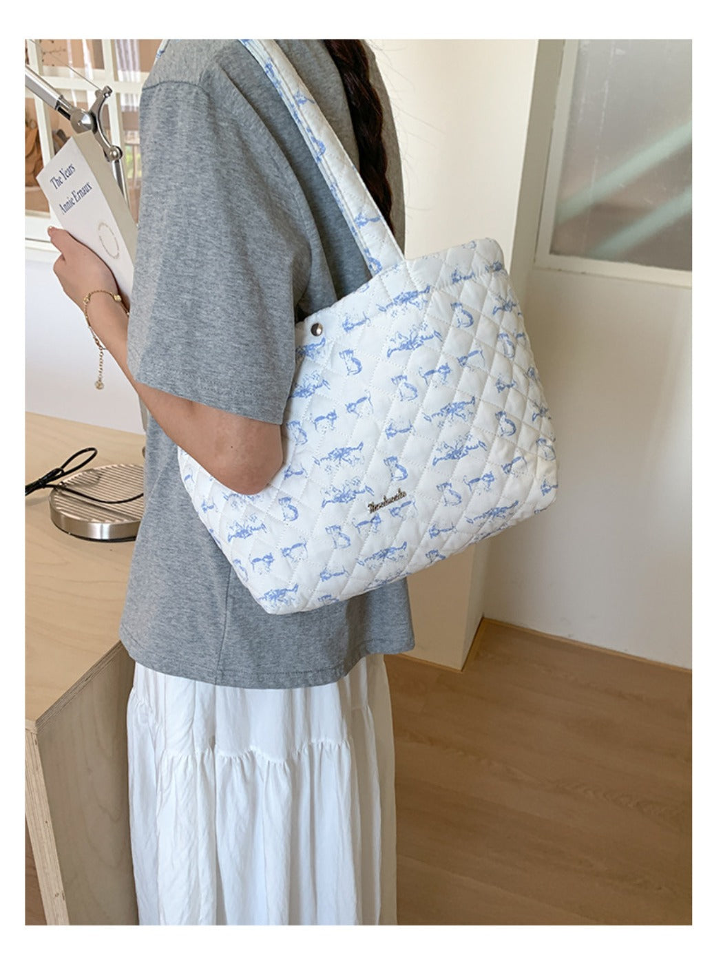Cosbai - Tote Shoulder Bag with Cartoon Pattern