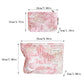 Cosbai pink floral cosmetic bag displayed on a plain surface highlighting its shape