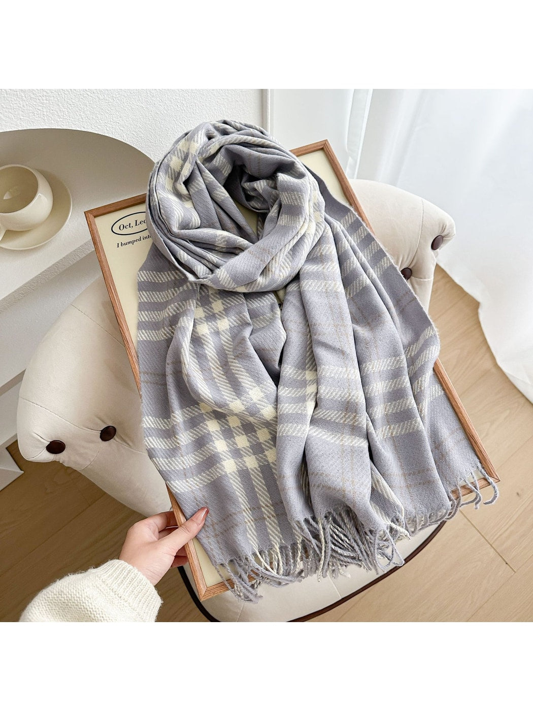 Scarvii - Classic Plaid Fringed Winter Scarf