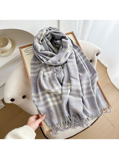 Scarvii - Classic Plaid Fringed Winter Scarf