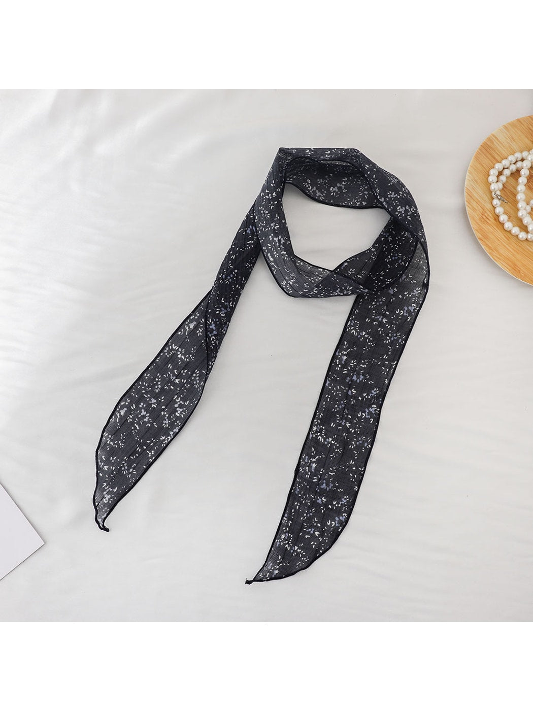 Scarvii - Floral Long Narrow Ribbon Scarf