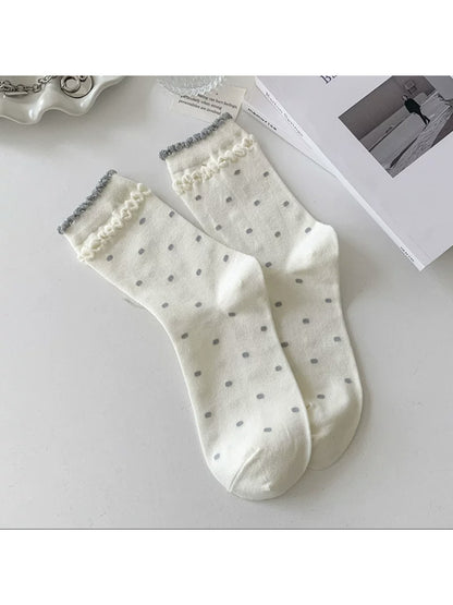 Rufia - Polka Dot Ruffle Cuff Crew Socks product image 8