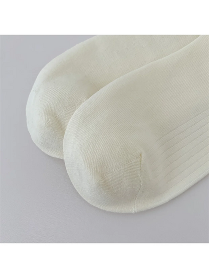 Rufia - Ribbed Contrast Ribbon Lace-Up Socks