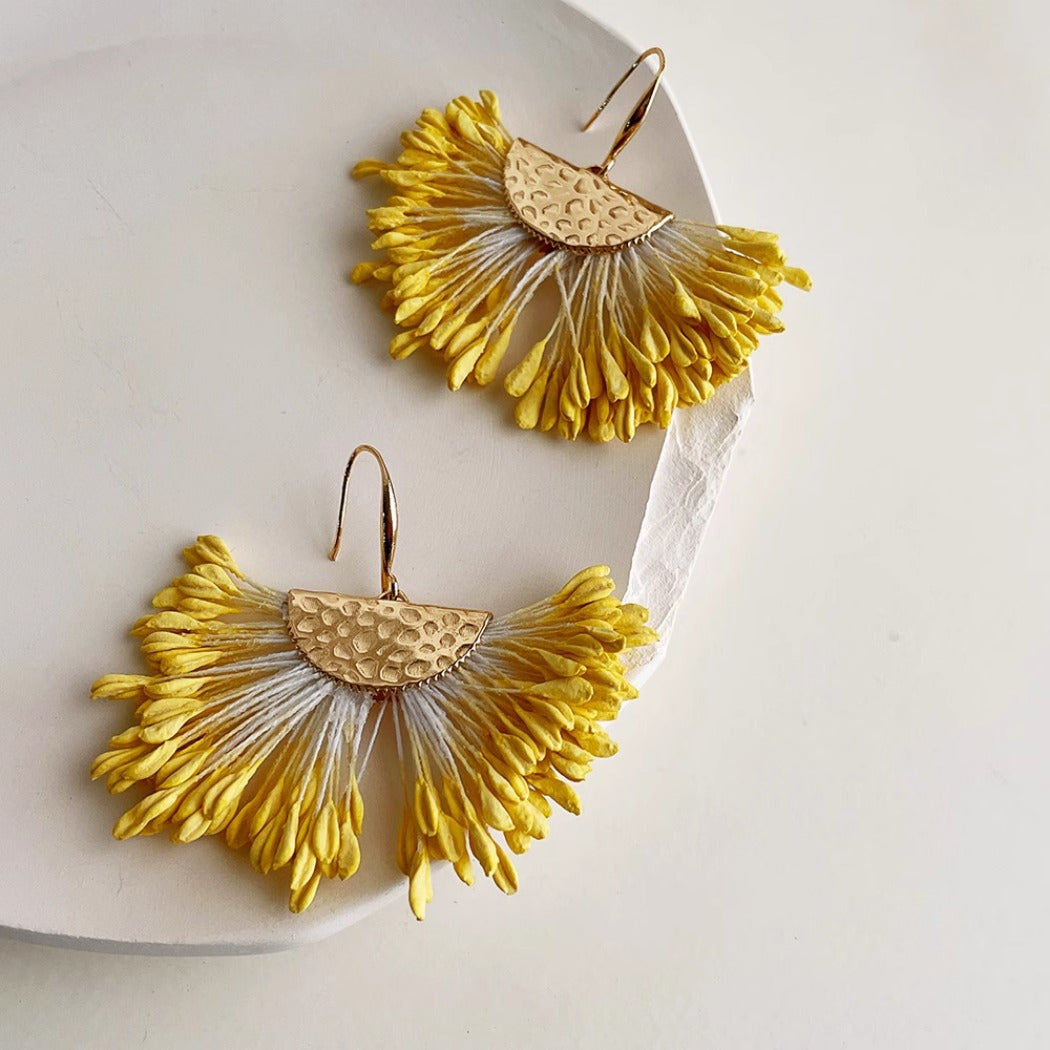 Earwish - Yellow Wheat Earrings - Bright & Vibrant
