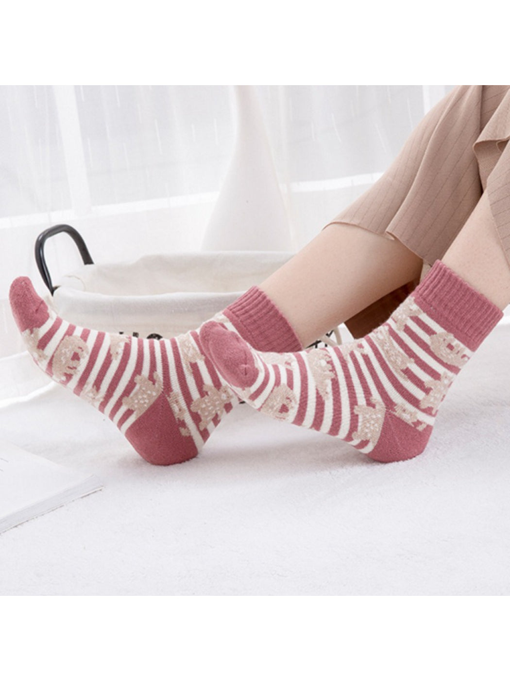 Rufia - Mixed Pattern Knit Crew Socks product image 1